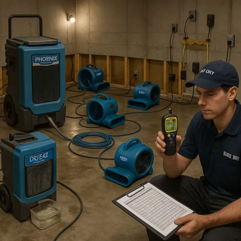 Structural Drying and Dehumidification process in Hutchinson County, SD